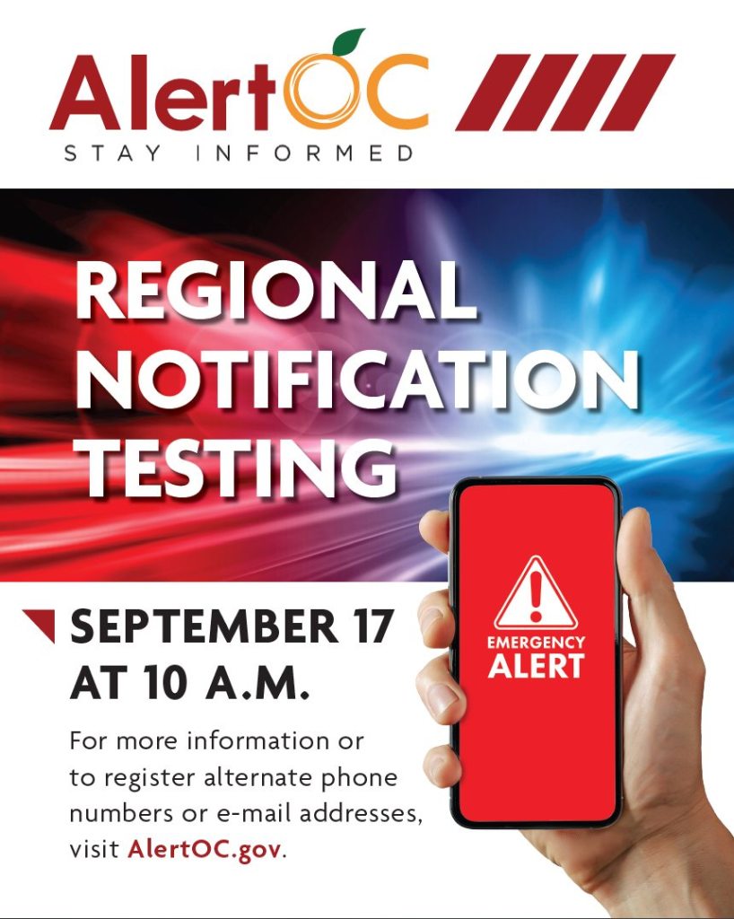 Alert Orange County Regional Notification Test Tuesday September 17 ...