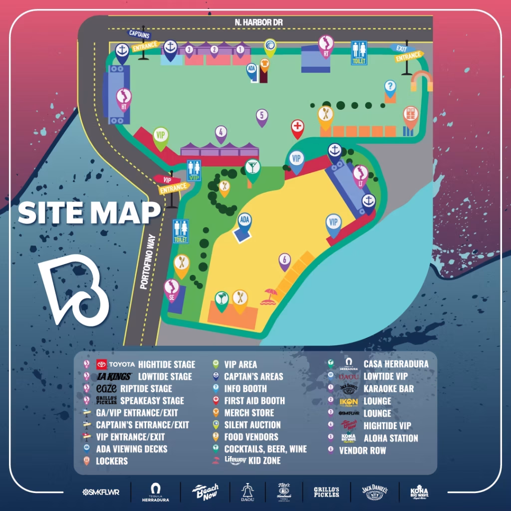 Redondo Beach BeachLife Festival Site Map May 2 2025 thru May 4 2025