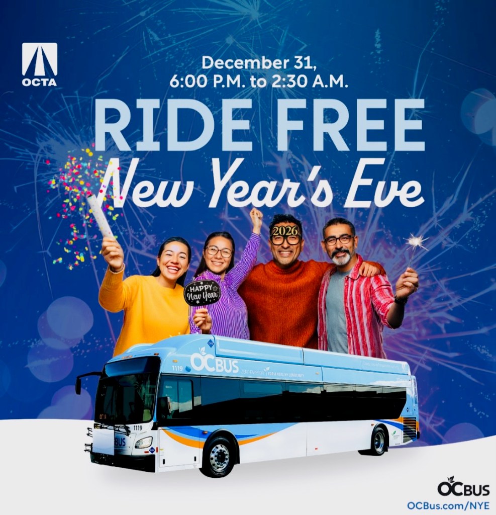 Orange County OCTA Offers Free Bus Rides New Years Eve Wednesday ...